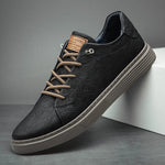 Men's Genuine Leather Low-Top Sneakers | Refined Casual Comfort
