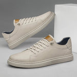 Men's Genuine Leather Low-Top Sneakers | Refined Casual Comfort