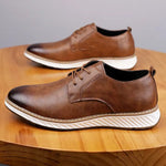 Men's Leather Lace-Up Sneakers | Cushioned Everyday Fit