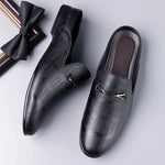 Men's Genuine Leather Slip-On Sandals | Comfortable Casual Summer Footwear