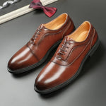 Men's Leather Lace-Up Oxford Shoes | Elegant Business Casual Style