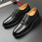Men's Leather Lace-Up Oxford Shoes | Elegant Business Casual Style