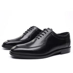 Men's Premium Leather Lace-Up Casual Shoes | Elegant Formal Wedding Footwear