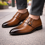 Men's Leather Monk Strap Shoes | Refined Formal Fit