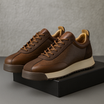 Men's Leather Lace-Up Sneakers | Flexible Everyday Fit