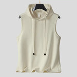 Men's Ribbed Hooded Sleeveless Vest | Lightweight Breathable Comfort Design