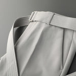 Men's Solid Color Suit Pants | Elegant Draped Fit for Timeless Style
