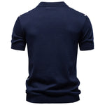 Men's Stripe Cotton Polo Shirt | Stylish Casual Short Sleeve Top