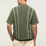 Men's Striped Crochet Knitted Shirt | Lightweight Vintage Summer Style