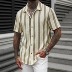 Men's Striped Polyester Cardigan | Stylish Summer Comfort Fit
