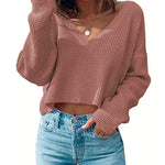 Nadorine Women Long Sleeve Tops Waffle Knit Shirts