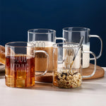 Morning Bliss | Glass Coffee Mug with Large Opening | Easy to Clean for Energizing Breakfasts