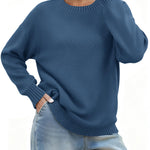 Nadorine Basic Loose Fit Knit Pullover Sweater (US Only)