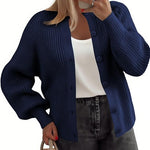 Essential Comfy Crew Neck Knit Cardigan (US Only)