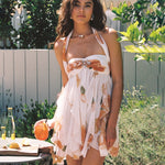Bianca – Floral Chiffon Mini Dress for Golden Summer Days
