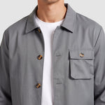 KZZ Men's Solid Color Pocket Button Front Shirt & Pants Two-Piece Set