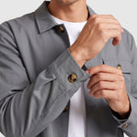 KZZ Men's Solid Color Pocket Button Front Shirt & Pants Two-Piece Set