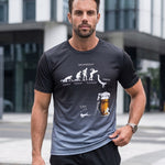 KZZ Men's 3D Printed Beer Evolution Graphic Tee
