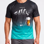 KZZ Men's 3D Printed Beer Evolution Graphic Tee
