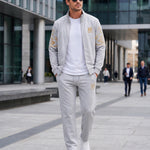 KZZ Everyday Casual Stand Collar Set Men's Fashionable Two-Piece All-Season Versatile