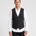 KZZ Men's Retro Tweed Vest