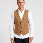KZZ Men's Retro Tweed Vest