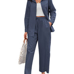 Linen Shirts Loose Long Pants Beach Outfits - Nadorine (Us Only)