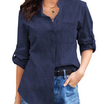 Nadorine Cotton Linen Shirts Tops