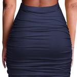 High Waist Stretch Tight Pleated Bodycon Skirt - Nadorine (Us Only)