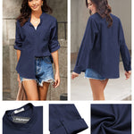 Nadorine Cotton Linen Shirts Tops