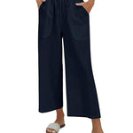 Nadorine Cotton Linen Pants Wide Leg Long Palazzo Pants
