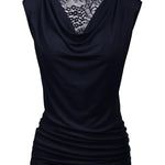 Ruched Cowl Neck Tank Tops - Nadorine (Us Only)