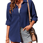 Nadorine Long Sleeve Blouses Casual Tops