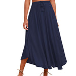 High Waisted Flowy Elastic Skirts , Lightweight Long Skirts - Nadorine (Us Only)