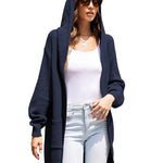 Nadorine Women's Cardigan for Women Long Sleeve Knit Cardigan with Hood Open Front Sweater Coat Outwear with Pockets