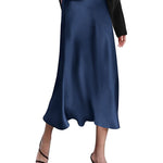 Satin Zipper Elegant Work Skirts - Nadorine (US Only)
