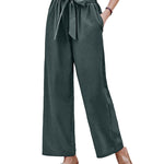 Women Long Lounge Pants with Pockets High Waisted Wide Leg Business Work Trousers Pant - Nadorine (Us Only)