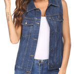 Nadorine Women's Denim Vest Jean Vest