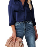 Satin Silk Button Down Shirts - Nadorine (Us Only)