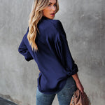 Satin Silk Button Down Shirts - Nadorine (Us Only)