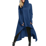Nadorine Women Pullover Hoodies Sweatshirt Long Sleeve High Low Sweater Oversize Top with Pocket (Us Only)