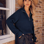 Nadorine Long Sleeve Oversized Knit Sweater Tops