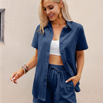 Nadorine 2 Piece Linen Set Lounge Beach Set
