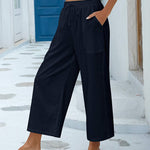 Nadorine Cotton Linen Pants Wide Leg Long Palazzo Pants