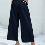 Nadorine Cotton Linen Pants Wide Leg Long Palazzo Pants