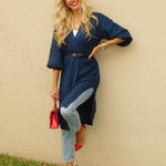 Nadorine Women's 2023 Fall Winter Oversized Cardigan Long Sleeve Split Open Front Sweater Chunky Knit Long Duster