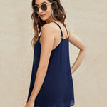 Nadorine V-Neck Chiffon Spaghetti Strap Tank Top