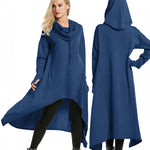 Nadorine Women Pullover Hoodies Sweatshirt Long Sleeve High Low Sweater Oversize Top with Pocket (Us Only)
