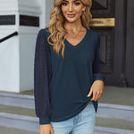 Nadorine Women's Blouses Dressy Casual V Neck Top