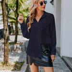 Nadorine Women's Button Down Shirt Long Sleeve Chiffon Blouse